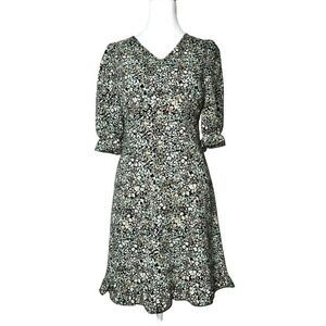Vero Moda Floral Crepe Ruffle Form Fitting Mini Dress sz.XS